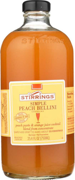 STIRRINGS: Peach Bellini Mix, 750 ml New