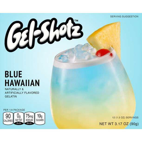 GEL SHOTZ: Blue Hawaiian Gelatin, 3.17 oz New