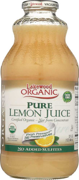 LAKEWOOD ORGANIC: Pure Lemon Juice, 32 oz New