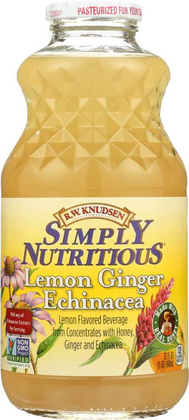 R.W. KNUDSEN FAMILY: Simply Nutritious Lemon Ginger Echinacea Juice, 32 oz New