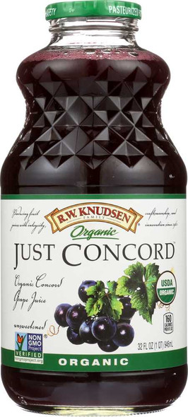 R.W. KNUDSEN FAMILY: Organic Juice Just Concord Grape, 32 oz New
