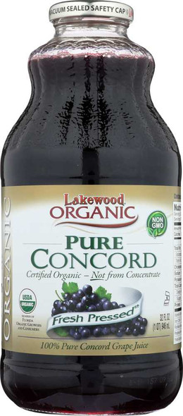 LAKEWOOD ORGANIC: Pure Concord Grape Juice, 32 oz New