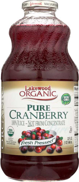 LAKEWOOD ORGANIC: Pure Cranberry Juice, 32 oz New