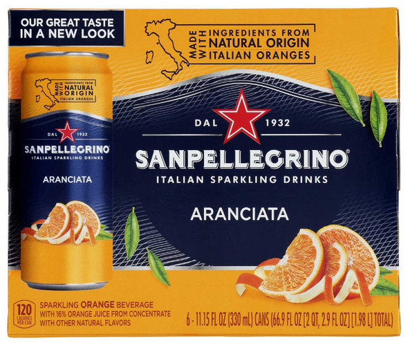 SAN PELLEGRINO: Aranciata Sparkling Drink 6pk, 66.9 FO New