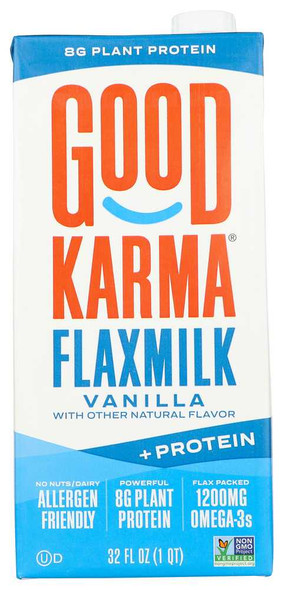 GOOD KARMA: Flax Milk Prtn Van, 32 fo New