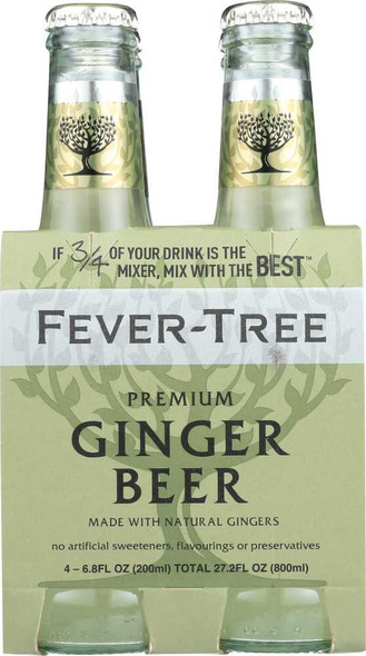 FEVER-TREE: Premium Ginger Beer 4x6.8 oz Bottles, 27.2 oz New