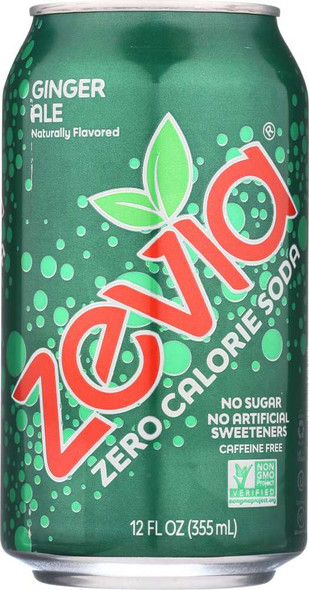 ZEVIA: All Natural Zero Calorie Soda Ginger Ale 6-12 fl oz, 72 fl oz New