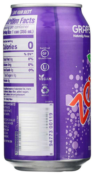 ZEVIA: All Natural Zero Calorie Soda Grape 6-12 fl oz, 72 fl oz New