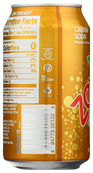 ZEVIA: All Natural Zero Calorie Cream Soda 6-12 fl oz, 72 fl oz New