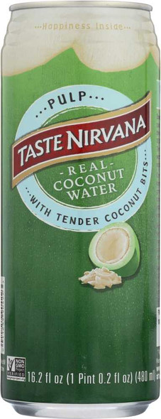 TASTE NIRVANA: Coconut Water with Pulp in Can, 16.2 oz New