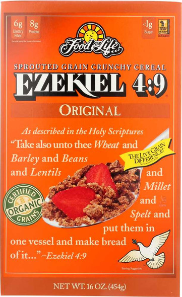 FOOD FOR LIFE: Ezekiel 4:9 Sprouted Grain Cereal Original, 16 oz New