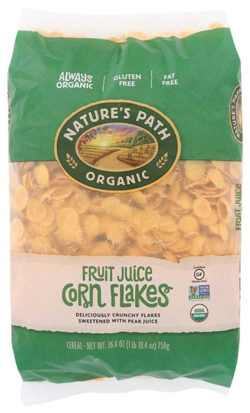 NATURES PATH: Organic Corn Flakes Fruit Juice Sweetened ECO PAC, 26.4 oz New