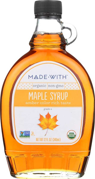 MADE WITH: Syrup Maple Grade A Amber Organic, 12 fo New