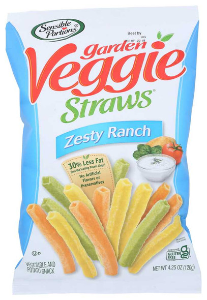SENSIBLE PORTIONS: Straw Veggie Zesty Ranch, 5 oz New