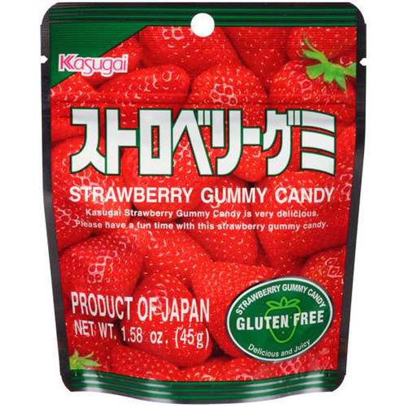 KASUGAI: Strawberry Gummy Candy, 1.58 oz New