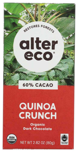 ALTER ECO: Organic Chocolate Dark Quinoa, 2.82 oz New