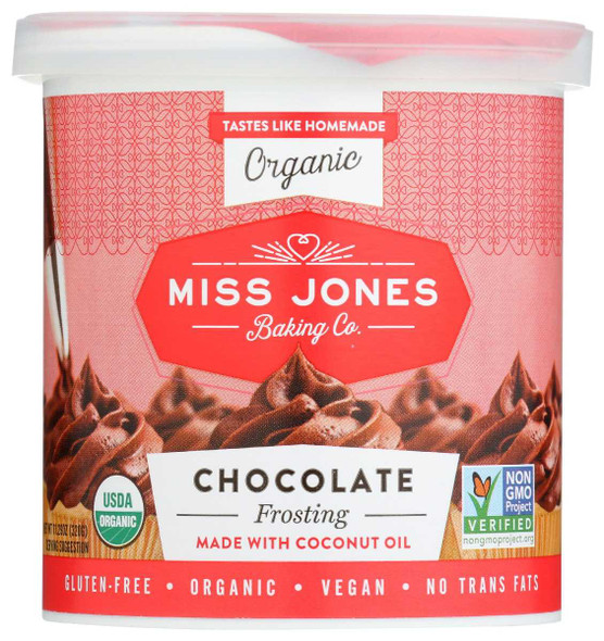 MISS JONES BAKING CO: Organic Frosting Chocolate, 11.29 oz New