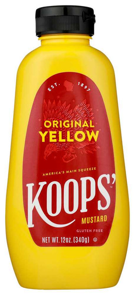 KOOPS: Original Yellow Mustard Squeeze, 12 oz New