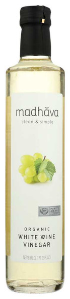 MADHAVA: White Wine Vinegar, 500 ml New