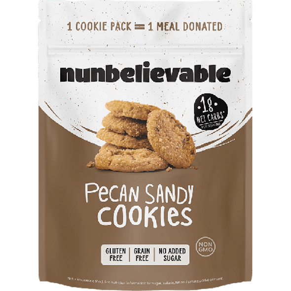 NUNBELIEVABLE: Cookies Pecan Sandy, 2.26 oz New