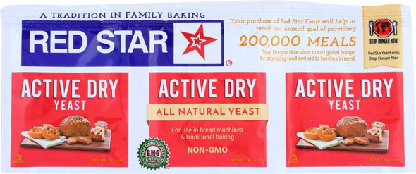 RED STAR: Active Dry Yeast Gluten Free 3 Packs, 0.75 oz New