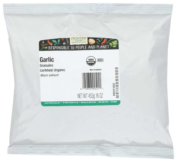 FRONTIER NATURAL PRODUCTS: Organic Garlic Granules, 16 oz New