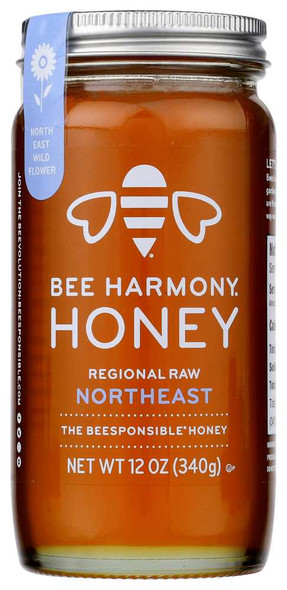 BEE HARMONY: Regional Raw Northeast Honey, 12 oz New