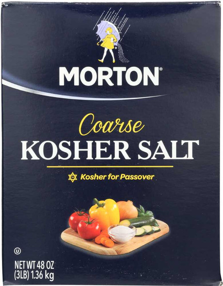 MORTON: Coarse Kosher Salt, 48 oz New