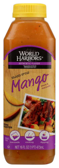 WORLD HARBORS: Sauce Island Style Mango, 16 oz New