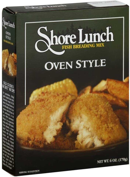 SHORE LUNCH: Oven Style Fish Breading Mix, 6 oz New