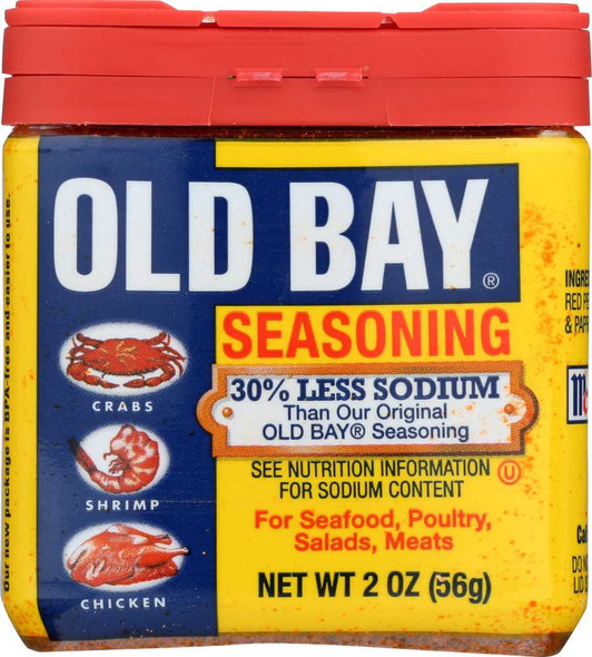 OLD BAY: 30 Percent Less Sodium Seasoning, 2 oz New