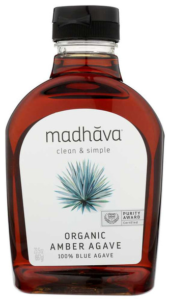 MADHAVA: Organic Amber Raw Blue Agave, 23.5 oz New