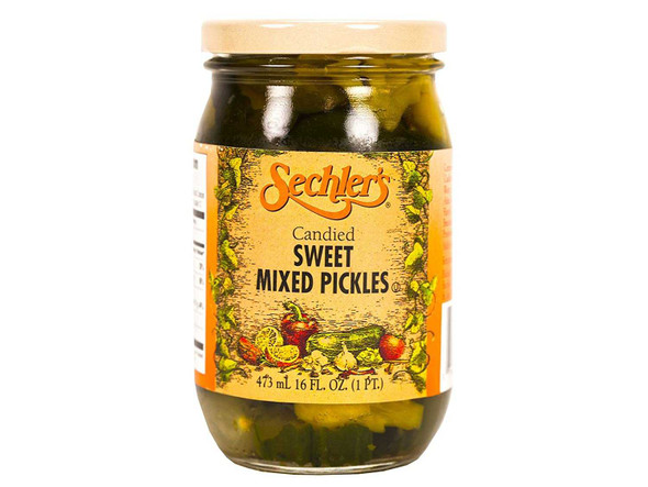 SECHLERS: Candied Sweet Mixed Pickles, 16 oz New