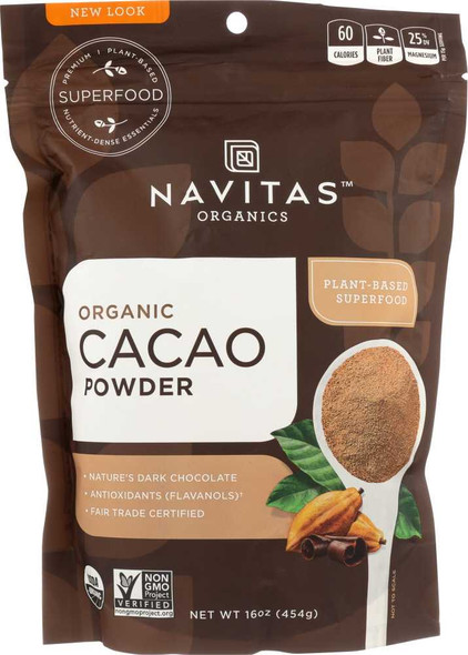 NAVITAS ORGANICS: Organic Cacao Powder, 16 oz New
