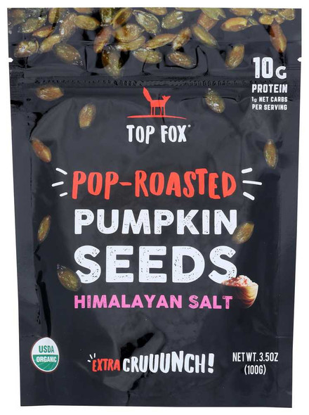 TOP FOX: Pop Roasted Pumpkin Seeds Himalayan Salt, 3.5 oz New