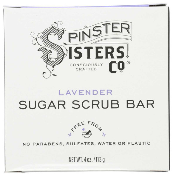 SPINSTER SISTERS CO: Bar Sugar Scrub Lavender, 4 OZ New