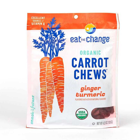 EAT THE CHANGE: Organic Carrot Chews Ginger Turmeric, 4.2 oz New