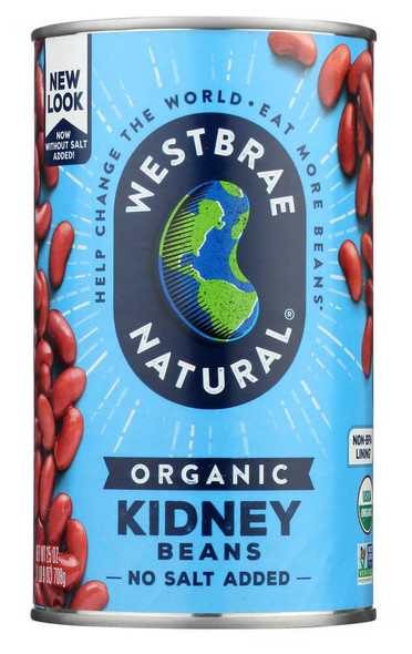 WESTBRAE: Natural Vegetarian Organic Kidney Beans, 25 Oz New