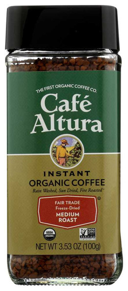 CAFE ALTURA: Organic Freeze Dried Instant Coffee, 3.5 oz New