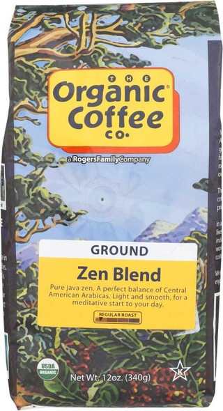 ORGANIC COFFEE CO: Organic Zen Blend Ground Coffee, 12 oz New