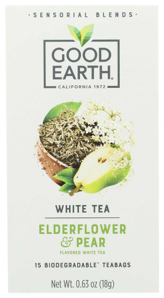 GOOD EARTH: Tea Elderflower Pear, 15 bg New