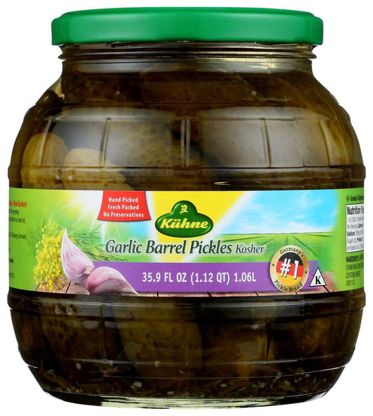 KUHNE: Garlic Barrel Pickles, 34.2 oz New