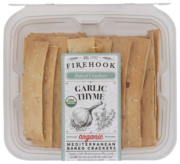 FIREHOOK: Garlic Thyme Baked Cracker, 8 oz New