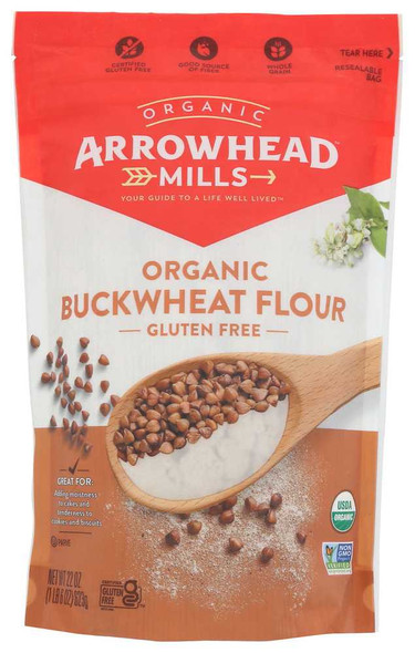 ARROWHEAD MILLS: Organic Buckwheat Flour, 22 oz New