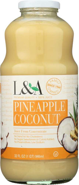 L & A: Pineapple Coconut Juice, 32 oz New
