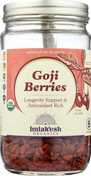 IMLAKESH ORGANICS: Organic Goji Berries, 12 oz New