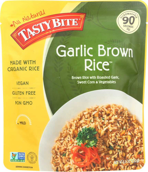 TASTY BITE: Roasted Garlic Brown Rice, 8.8 oz New