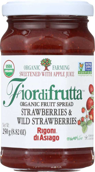 RIGONI: Fiordifrutta Organic Fruit Spread Strawberry, 8.82 oz New