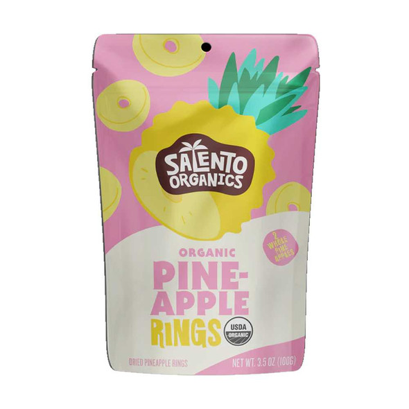 SOLENTO ORGANICS: Dried Pineapple Rings Organic, 3.5 oz New