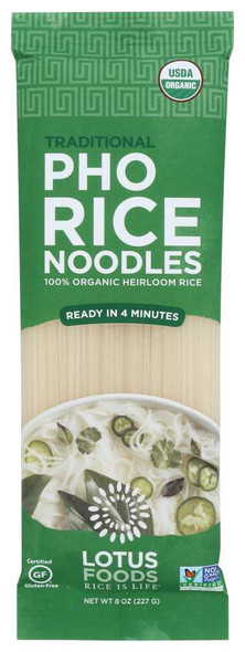 LOTUS FOODS: Noodles Rice Pho Org, 8 oz New